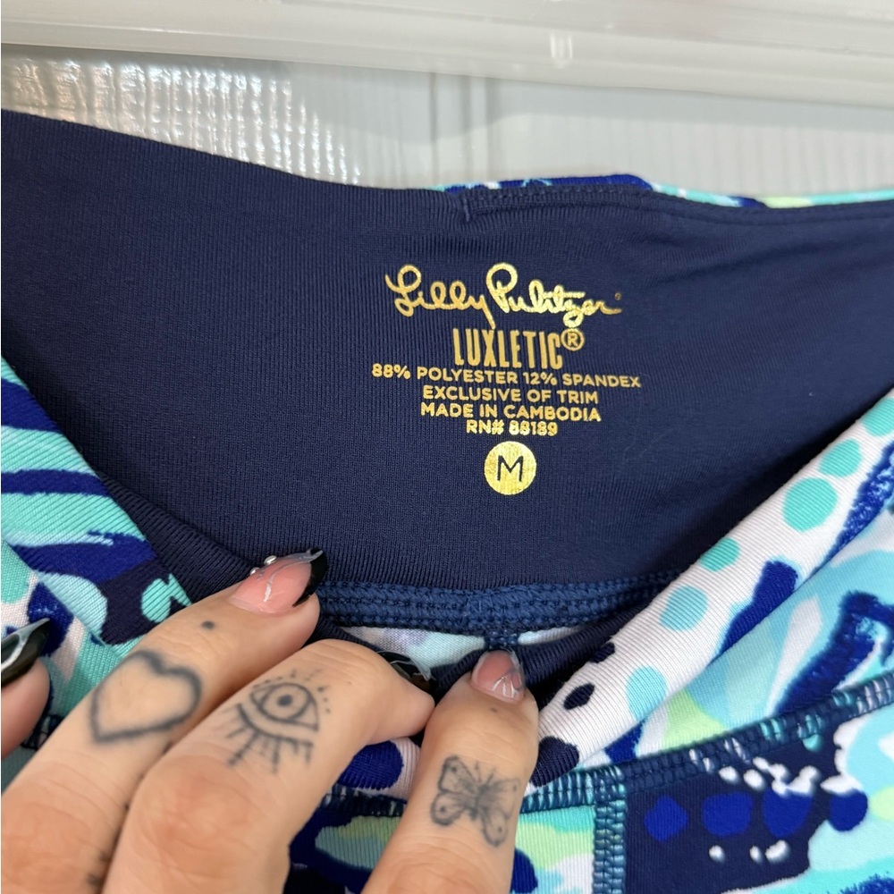 Lilly Pulitzer Blue and Teal Leggings| Medium - Picture 9 of 9